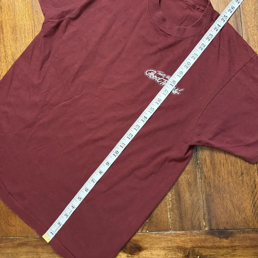 Early Times Shirt Mens Medium Red Taste The Good Times Whiskey Tee T-Shirt
